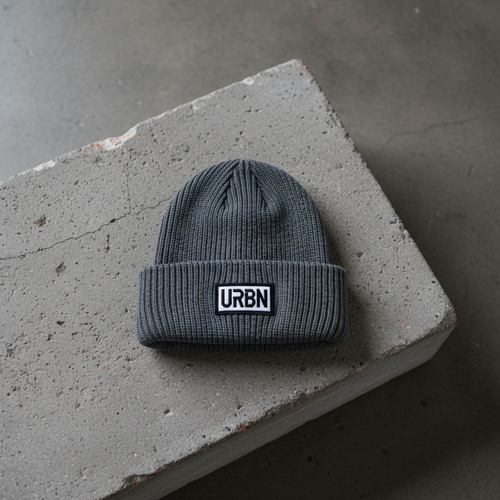 HW Street Beanie flat lay on concrete