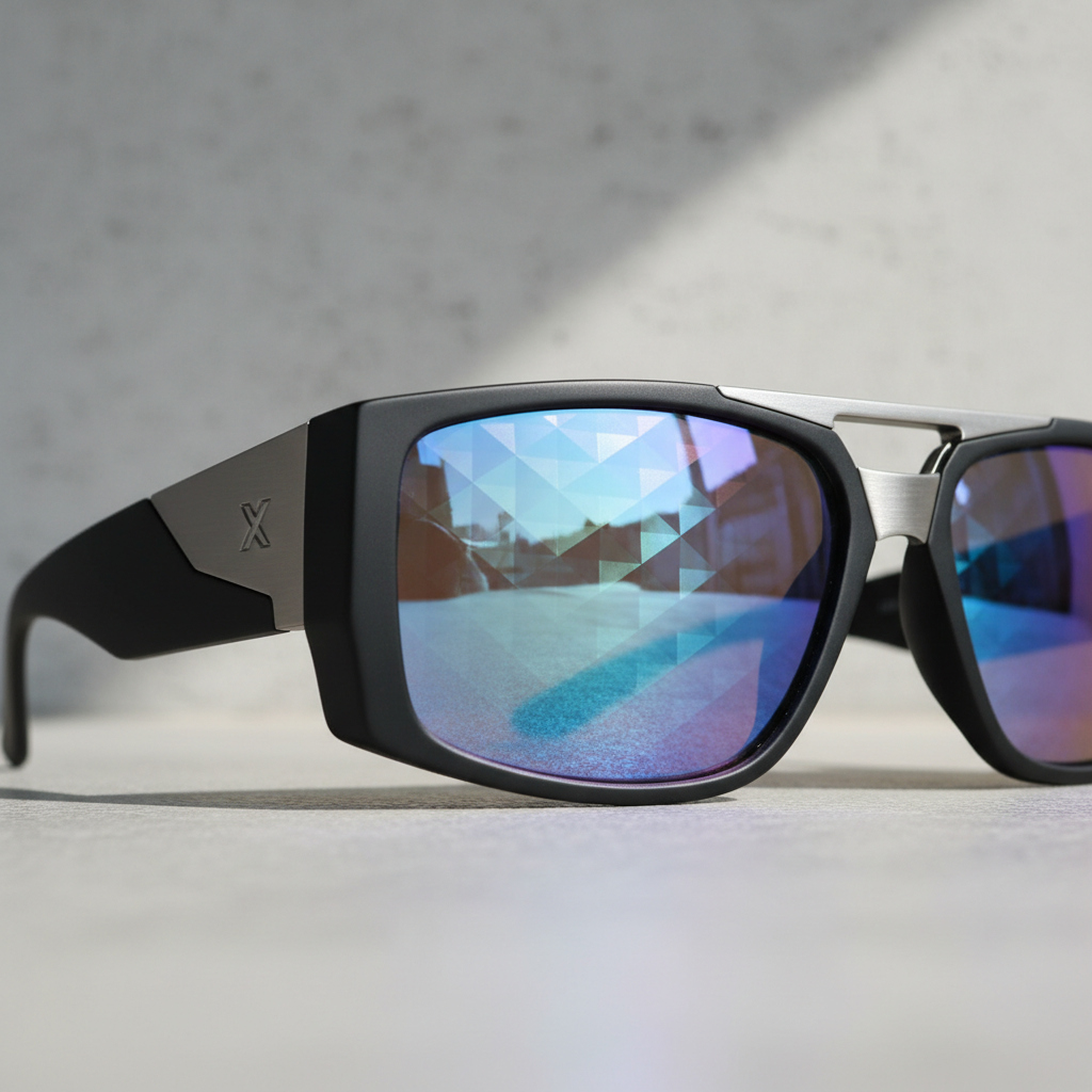 Close-up of HW Street Sunglasses frame and lens detail
